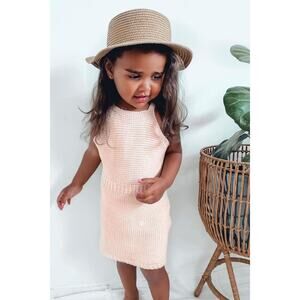 Bardot Junior Girls Size 3T Peach Pink Andi Knit Dress Halter Neck I29-15